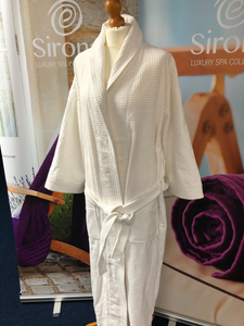 Unisex Waffle weave velour bathrobe